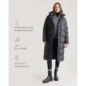 Quince Responsible Down Long Puffer Jacket Black Small New With Tags